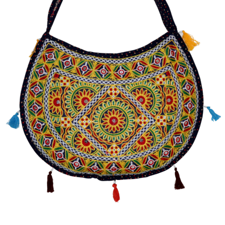 Jaipuri Handmade Embroidered Sling Bag – Colorful Ethnic Cotton Crossbody Bag for Women